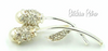 Floral Rhinestone Brooch at bitchinretro.com