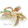 Vintage Orchid Rhinestone Brooch at bitchinretro.com