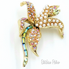 Vintage Orchid Rhinestone Brooch at bitchinretro.com