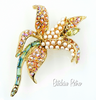 Vintage Orchid Rhinestone Brooch at bitchinretro.com