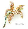 Vintage Orchid Rhinestone Brooch at bitchinretro.com