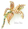 Vintage Orchid Rhinestone Brooch at bitchinretro.com