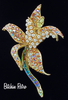 Vintage Orchid Rhinestone Brooch at bitchinretro.com