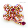 Kramer Rhinestone Brooch Vintage Delicate Shades of Cotton Candy Pink