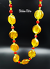 Art Glass Necklace With Retro Candy Theme - Butterscotch and Red Hots at bitchinretro.com