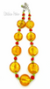Art Glass Necklace With Retro Candy Theme - Butterscotch and Red Hots at bitchinretro.com