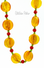 Art Glass Necklace With Retro Candy Theme - Butterscotch and Red Hots at bitchinretro.com