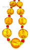 Art Glass Necklace With Retro Candy Theme - Butterscotch and Red Hots at bitchinretro.com