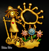 Vintage Jonette Jewelry Flower Garden Brooch at bitchinretro.com