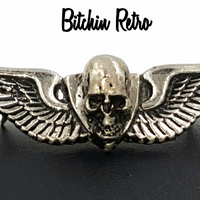 1976 MM Limited of Chicago Skull Pin at bitchinretro.com