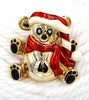 Anne Klein Christmas Teddy Bear Brooch at bitchinretro.com