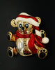 Anne Klein Christmas Teddy Bear Brooch at bitchinretro.com