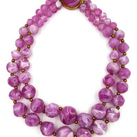 Kramer Vintage Jewelry Set With Lavender Necklace Bracelet Earrings