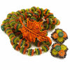 West Germany Beaded Necklace & Earring Set With Fall Leaf Brooch at bitchinretro.com