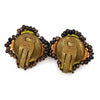 West Germany Beaded Necklace & Earring Set With Fall Leaf Brooch at bitchinretro.com