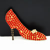 Rhinestone Stiletto Shoe Brooch at bitchinretro.com