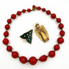 Art Angel Brooch With Christmas Tree Pin and Beaded Necklace at bitchinretro.com