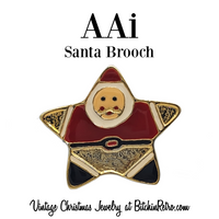 AAi Vintage Star Santa Brooch at BitchinRetro.com