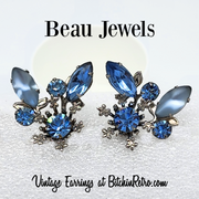 Vintage Beau Jewels Rhinestone Earrings For Sale at BitchinRetro.com