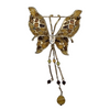 Vintage Liz Claiborne Stained Glass Butterfly Brooch with Beaded Drop for Sale at BitchinRetro.com.