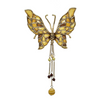 Vintage Liz Claiborne Stained Glass Butterfly Brooch with Beaded Drop for Sale at BitchinRetro.com.