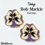 Vintage Bob Mackie Pansy Earrings for Sale at BitchinRetro.com
