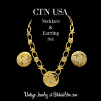 CTN USA Celestial Vintage Necklace and Earring Set