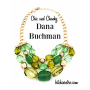 Dana Buchman Necklace Faceted Lucite Beads With Rhinestone Accents