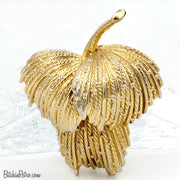 Grosse 1968 Vintage Brooch From Germany in Textured Leaf Design