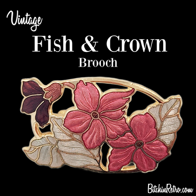 Vintage Fish & Crown Enameled Brooch for Sale at BtchinRetro.com