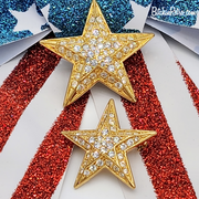 Vintage Joan Rivers Rhinestone Star Brooch Set at BitchinRetro.com