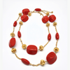 Vintage Joan Rivers Red and Gold Statement Necklace for sale at BitchinRetro.com.