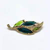 Vintage Monet Rhinestone Leaf Brooch for Sale at BitchinRetro.com