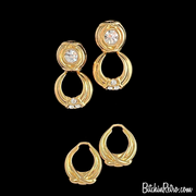 Vintage Nolan Miller Rhinestone Earrings With Convertible Jackets at BitchinRetro.com