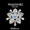 Swarovski Crystal Swan Signed Snowflake Brooch