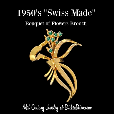 Mid Century Modern Swiss Made Brooch for Sale at BitchinRetro.com