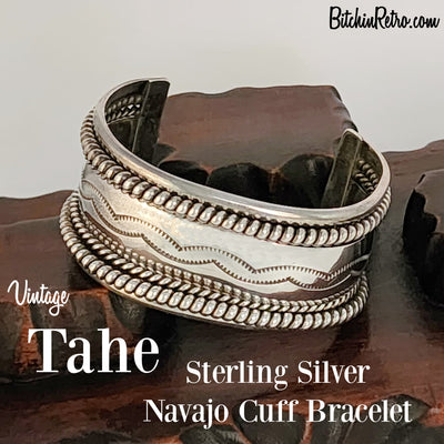 Tahe Navajo Sterling Silver Bracelet for Sale at BitchinRetro.com