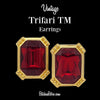 Trifari TM Vintage Red Rhinestone Earrings for Sale at BitchinRetro.com