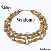Vendome Vintage Necklace with Baroque Pearls and Crystal Beads for Sale at BitchinRetro.com
