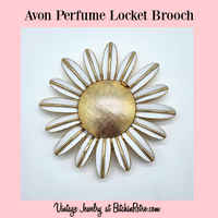 Vintage Avon Daisy Perfume Locket Brooch
