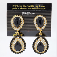 Vintage Kenneth Jay Lane Swarovski Crystal Earrings on Original Card