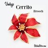 Vintage Cerrito Poinsettia Brooch at BitchinRetro.com