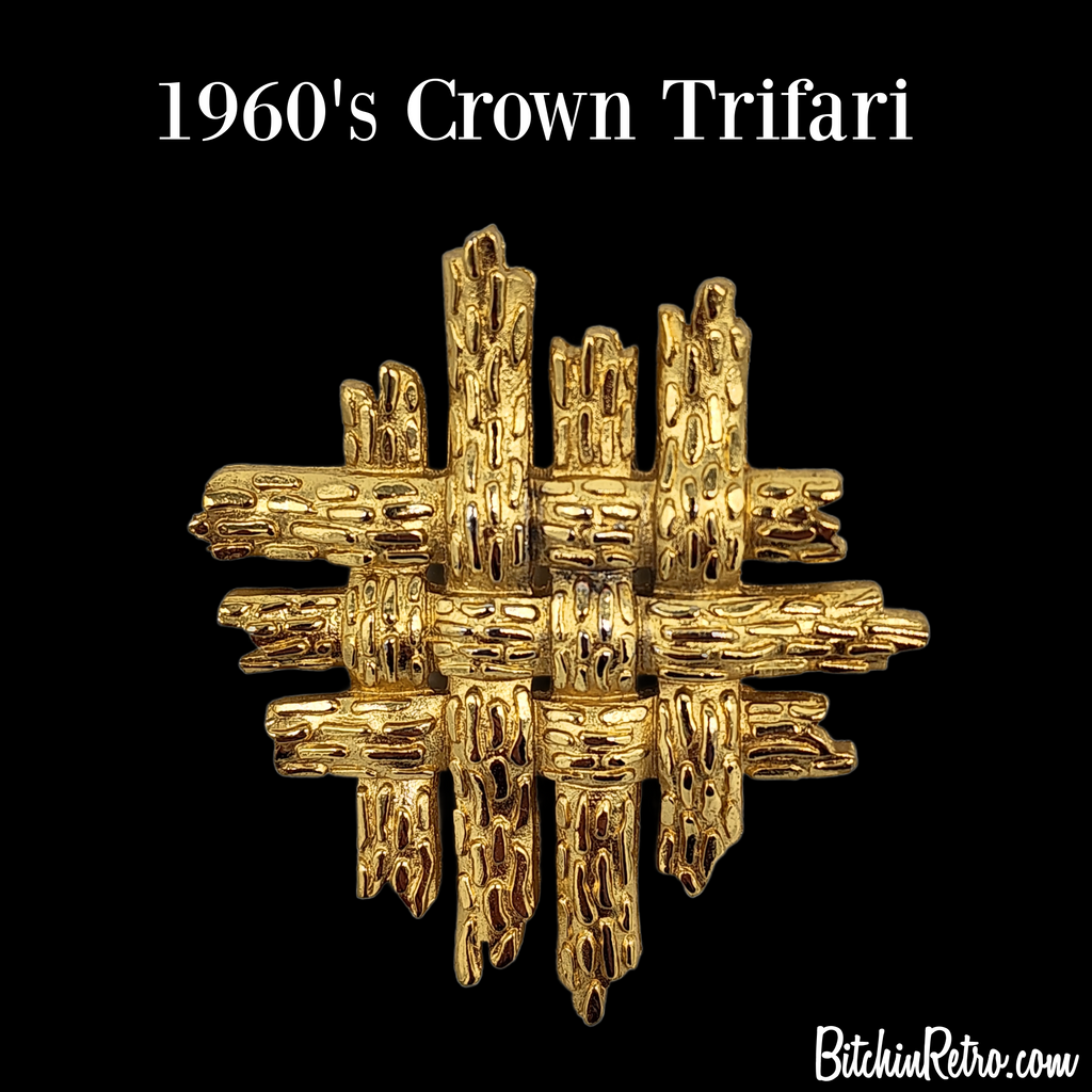 Vintage Crown Trifari Modernist Brooch for Sale at BitchinRetro.com