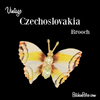 Czechoslovakia Vintage Butterfly Rhinestone Brooch for Sale at BitchinRetro.com