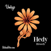 Hedy Vintage Enameled Flower Rhinestone Brooch