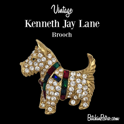 Vintage Kenneth Jay Lane Scottish Terrier Brooch for Sale at BitchinRetro.com