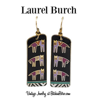 Vintage Laurel Burch Hieroglyphic Cats Earrings at BitchinRetro.com