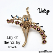 Lily of the Valley Vintage Rhinestone Brooch