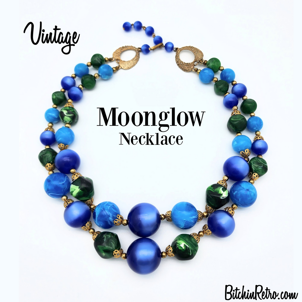 Vintage Moonglow Beaded Necklace for Sale at BitchinRetro.com