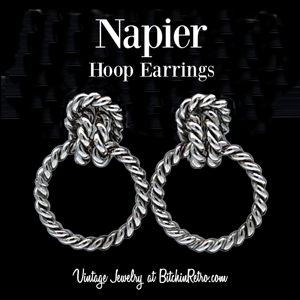 Napier Vintage Adjustable Screw Back Hoop Earrings